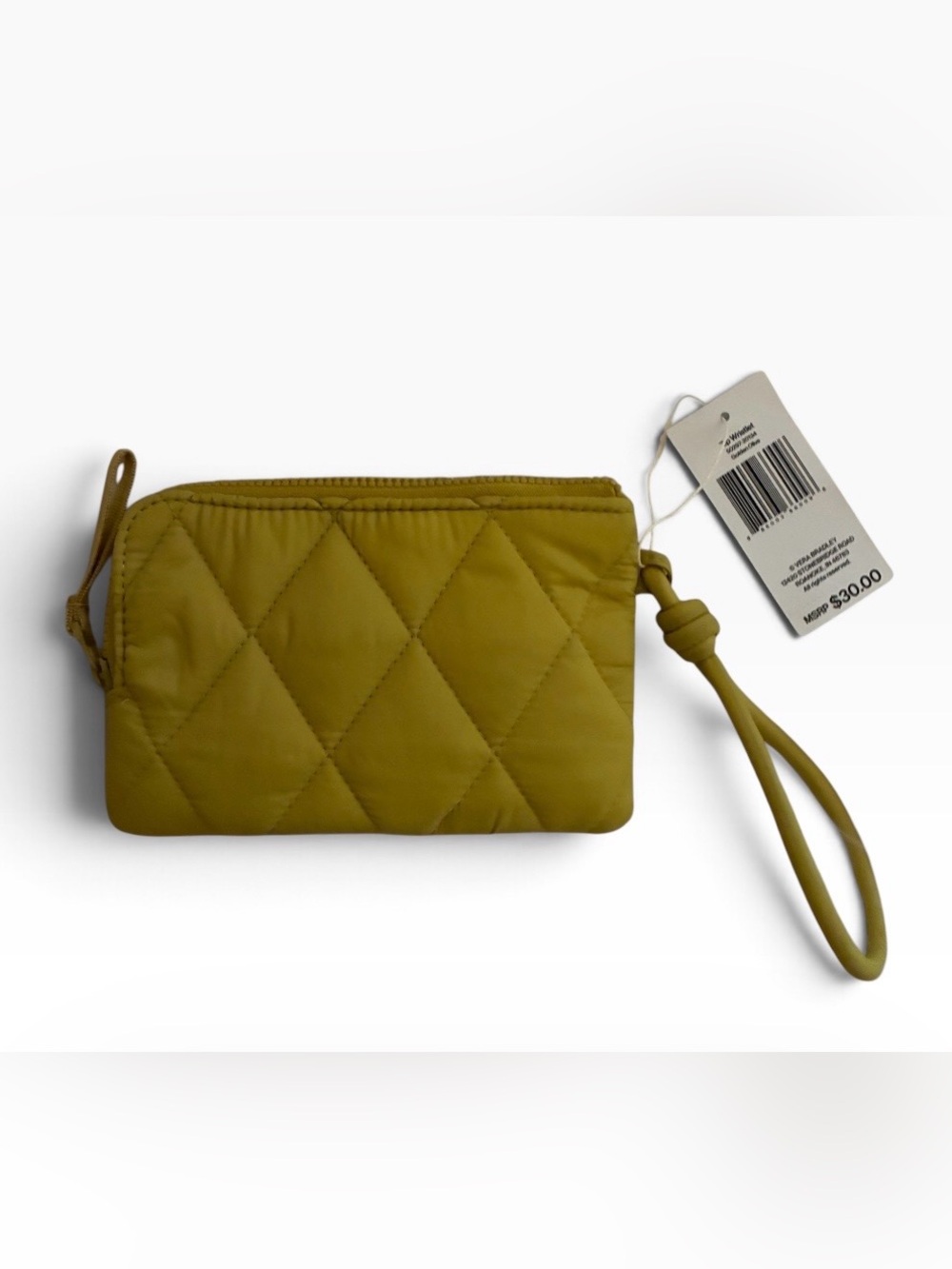 NWT VERA Bradley Quilted Wristlet Pouch - Olive color.